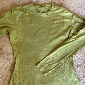 lime green Nike compression long sleeve